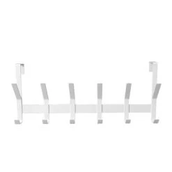 Heavy Duty Over The Door 6 Hooks Rail Matte White - Brightroom™