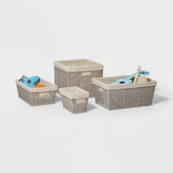 14.75" x 13" x 11" Large Lined Woven Milk Crate Gray - Brightroom™ -Brightroom Decor Store GUEST 054d99f6 5bc4 4b73 87f9 e39da675c247 1