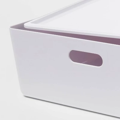 26L Stacking Bin with Lid White - Brightroom™ 4 26L Stacking Bin with Lid White - Brightroom™ - Image 2