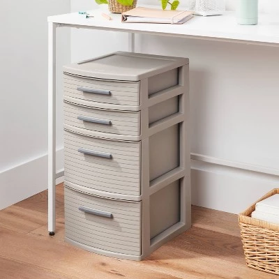 4 Drawer Weave Tower Dark Gray - Brightroom™ 3 4 Drawer Weave Tower Dark Gray - Brightroom™