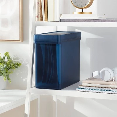 13"x6"x10" Plastic Hanging File Crate with Lid Shadow Blue - Brightroom™ 3 13"x6"x10" Plastic Hanging File Crate with Lid Shadow Blue - Brightroom™