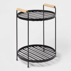 Round Vanity Organizer with Wood Handles - Brightroom™ Matte Black -Brightroom Decor Store GUEST 29595118 98ba 4b78 8812 6ac78477e421