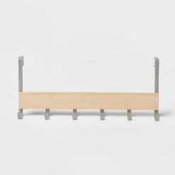 Large Over the Door Hook with Wood 6 Hooks - Brightroom™ Matte Black -Brightroom Decor Store GUEST 427b723e 2d59 4066 b9a9 dd53d42e3056