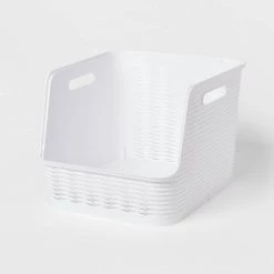 Wave Open Front Bin - Brightroom™ White -Brightroom Decor Store GUEST 449363c1 bf6c 446b b92c 0a25c58368a2