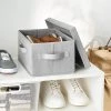 Fabric Shoe Bin with Lid Light Gray - Brightroom™ -Brightroom Decor Store GUEST 473b64ee 3c02 4df6 b83c c3eb966b4a33
