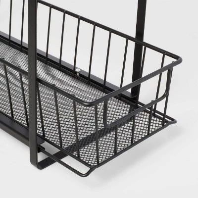 Two Tiered Slide Out Organizer - Brightroom™ Black 4 Two Tiered Slide Out Organizer - Brightroom™ Black - Image 2