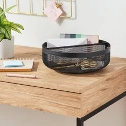 11" Metal Mesh Turn Table Black - Brightroom™