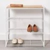 4 Tier Shoe Rack White Metal with Natural Wood - Brightroom™ -Brightroom Decor Store GUEST 6093b851 f8d2 4adb ad7f 97aefd41c9b2