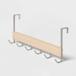 Large Over the Door Hook with Wood 6 Hooks - Brightroom™ Matte Black -Brightroom Decor Store GUEST 69c85796 072b 4b17 a399 085ba1429482