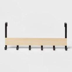 Large Over the Door Hook with Wood 6 Hooks - Brightroom™ Matte Black -Brightroom Decor Store GUEST 6e3d4c8e 1b64 444c b060 7ff56ecf7122