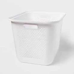 Large Decorative Plastic Bin with Cutout Handles - Brightroom™ White -Brightroom Decor Store GUEST 8042b247 d9e2 4bbb b780 b457f7d708f4