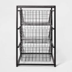 3 Drawer Organizer - Brightroom™ Black Metal With Natural Wood -Brightroom Decor Store GUEST 909227e4 1396 4576 b95d 48c0138db29f