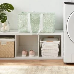 Scrunchable Laundry Tote Textured Green - Brightroom™