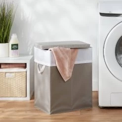 Laundry Hamper with Lift Liner and Lid Gray - Brightroom™
