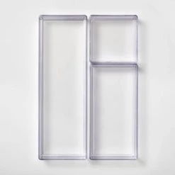 3 Bathroom Plastic Tray Beauty Organizer Set Clear - Brightroom™ -Brightroom Decor Store GUEST aa4a4fc0 fbb0 4e63 b737 2eff831d8129