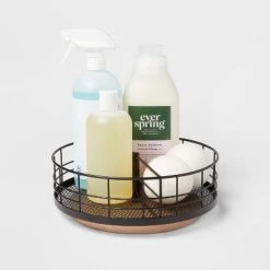 Divided Turntable Black Wire with Natural Wood - Brightroom™ -Brightroom Decor Store GUEST aa83c3b1 19ba 41dd ba5d e1b86512a437