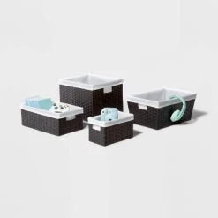 16" x 9" x 6" Lined Woven Media Bin Black - Brightroom™ -Brightroom Decor Store GUEST ac4ff65f f7b2 48fa aa42 7459f63d7c52