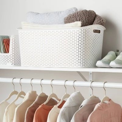 Y-Weave Jumbo Decorative Storage Basket White - Brightroom™ 3 Y-Weave Jumbo Decorative Storage Basket White - Brightroom™