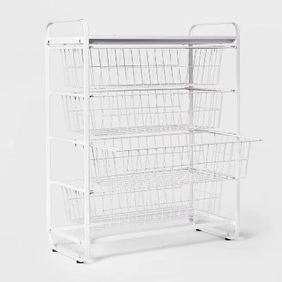 4 Drawer Metal Storage Organizer White - Brightroom™ 4 4 Drawer Metal Storage Organizer White - Brightroom™ - Image 2