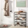 5 Tier Shoe Rack Black Metal with Natural Wood - Brightroom™ -Brightroom Decor Store GUEST af7cae0b 946e 4802 b998 c51159d751f1