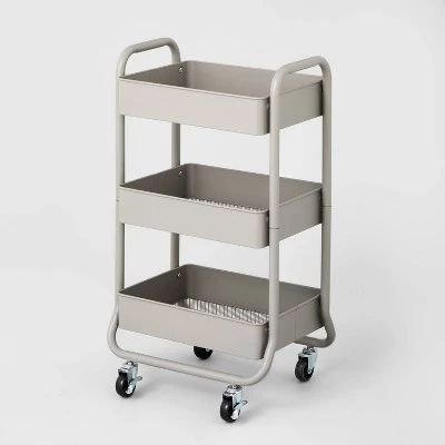 3 Tier Metal Utility Cart - Brightroom™ Black 7 3 Tier Metal Utility Cart - Brightroom™ Black - Image 5