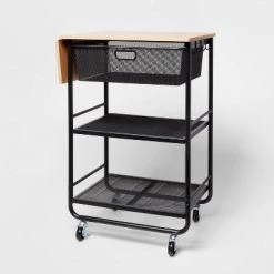 Metal Storage Cart with Mesh Drawer and Wood Top - Brightroom™ White -Brightroom Decor Store GUEST b9ec02d7 e818 4bdb 9f48 5453473bab39