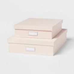 Canvas Desk Storage Box Set of 2 - Brightroom™ Gray -Brightroom Decor Store GUEST bb30d296 8cf4 469e ae91 77a1c9edf87d