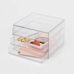 All Purpose 3 Drawer Storage Clear - Brightroom™ -Brightroom Decor Store GUEST bed8afa5 14b2 4943 91a3 9cebbabacd7a
