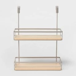 Over the Cabinet Tiered Shelves with Wood - Brightroom™ Brushed Nickel -Brightroom Decor Store GUEST ca010873 fa30 4b13 b6a0 2c4b9b211bd7