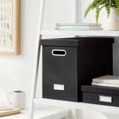 Canvas Hanging File Organizer with Lid - Brightroom™ Black