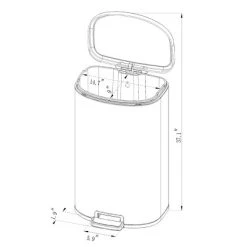 45L D Shape Step Trash Can - Brightroom™ -Brightroom Decor Store GUEST dfcf1598 d01a 4f5f ae41 13a8e22b2c58