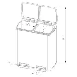 60L Stainless Steel Step Trash and Recycle Can - Brightroom™ -Brightroom Decor Store GUEST e7721439 02d4 4cbb 994a 7467bdac2ef2