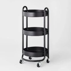 3 Tier Round Metal Utility Cart - Brightroom™ Gray -Brightroom Decor Store GUEST fa8f7cf8 9234 4e96 85ab cc5db6457cae